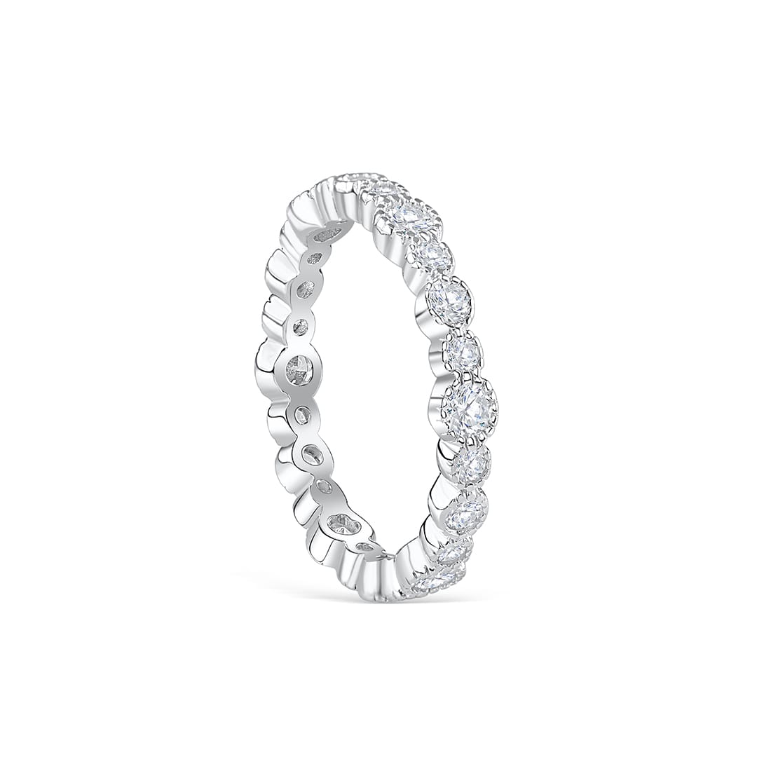 0.20 CT Round Moissanite Diamond Full Eternity Wedding Band