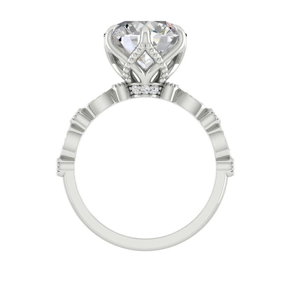 4.11 CT Round Moissanite Diamond Solitaire Engagement Ring
