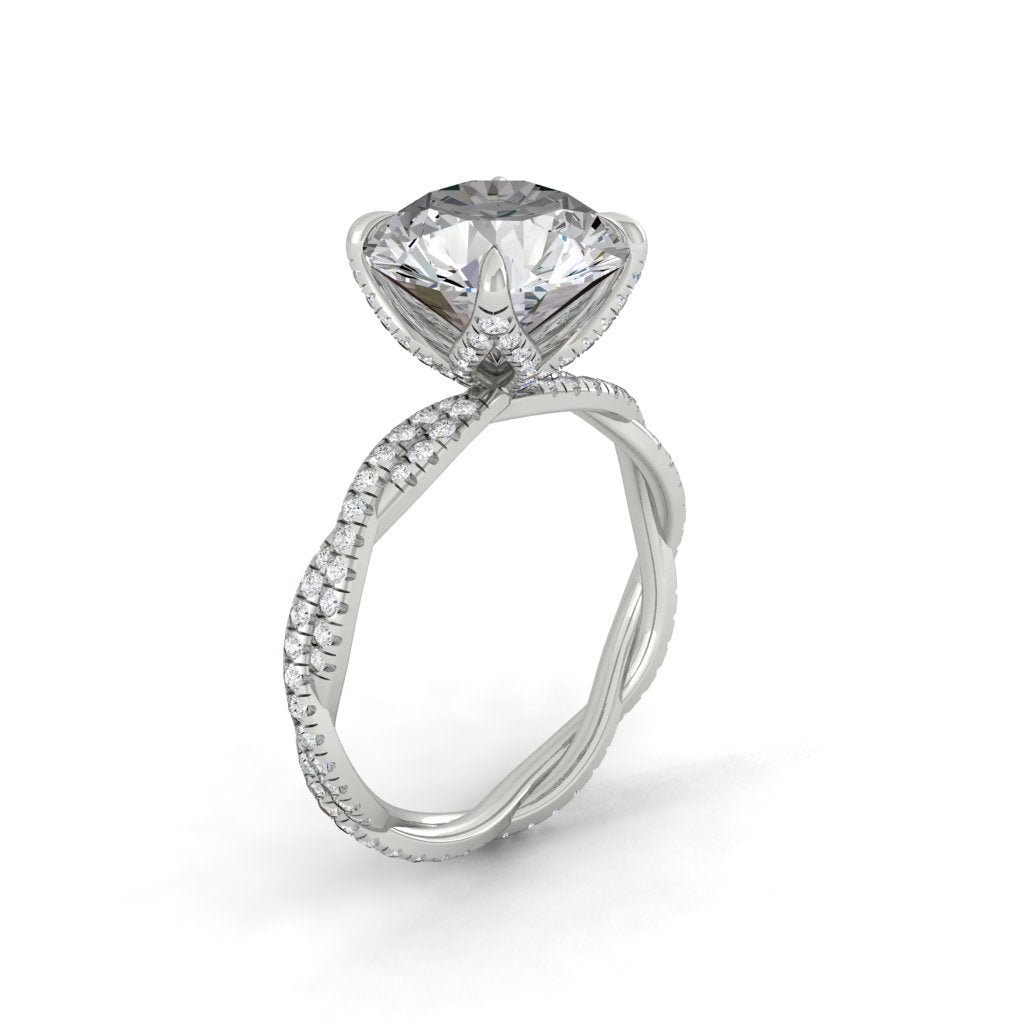 4.11 CT Round Moissanite Solitaire Engagement Ring