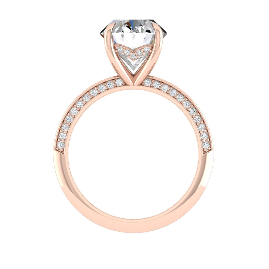 5.18 CT Oval Moissanite Diamond Hidden Halo Engagement Ring