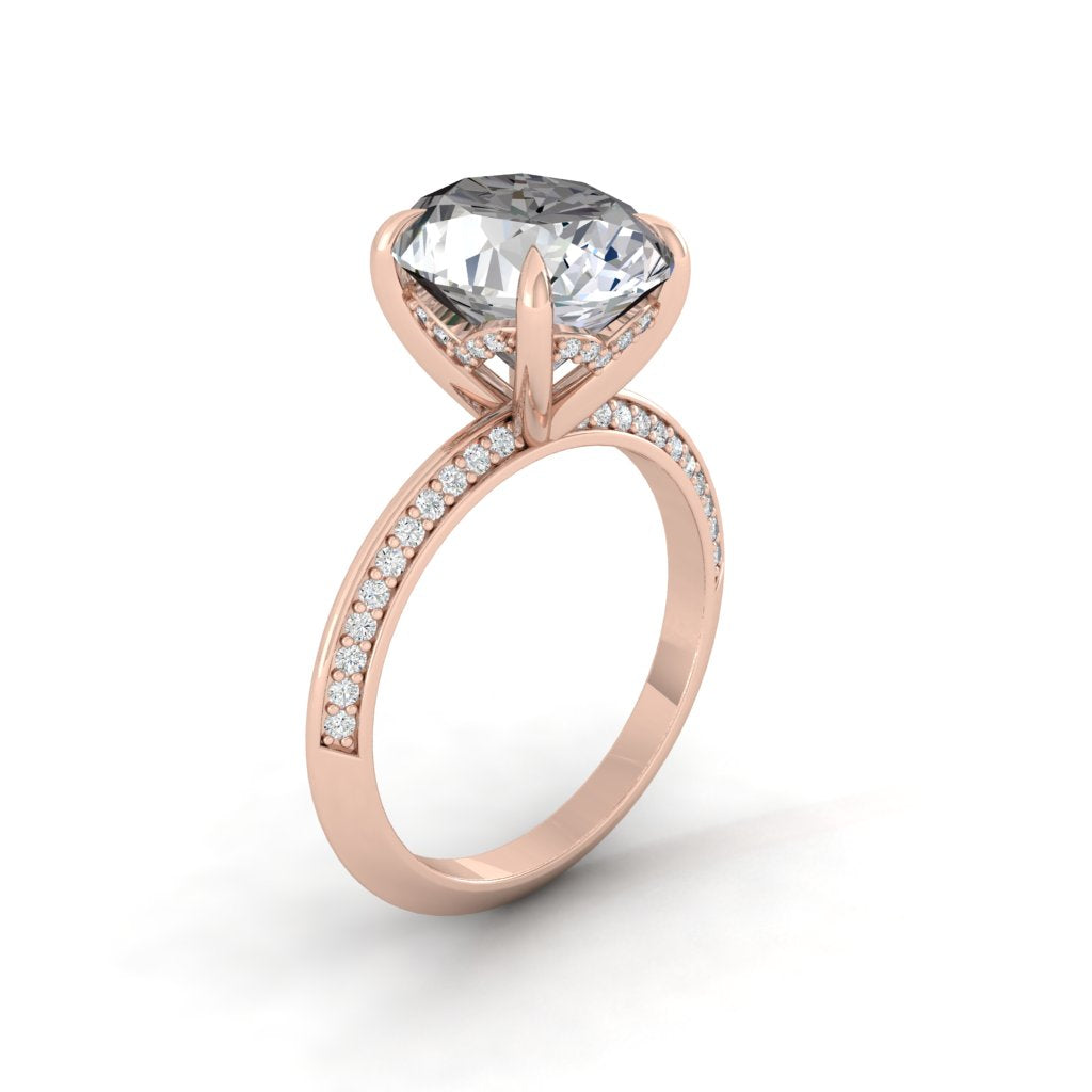 5.18 CT Oval Moissanite Diamond Hidden Halo Engagement Ring