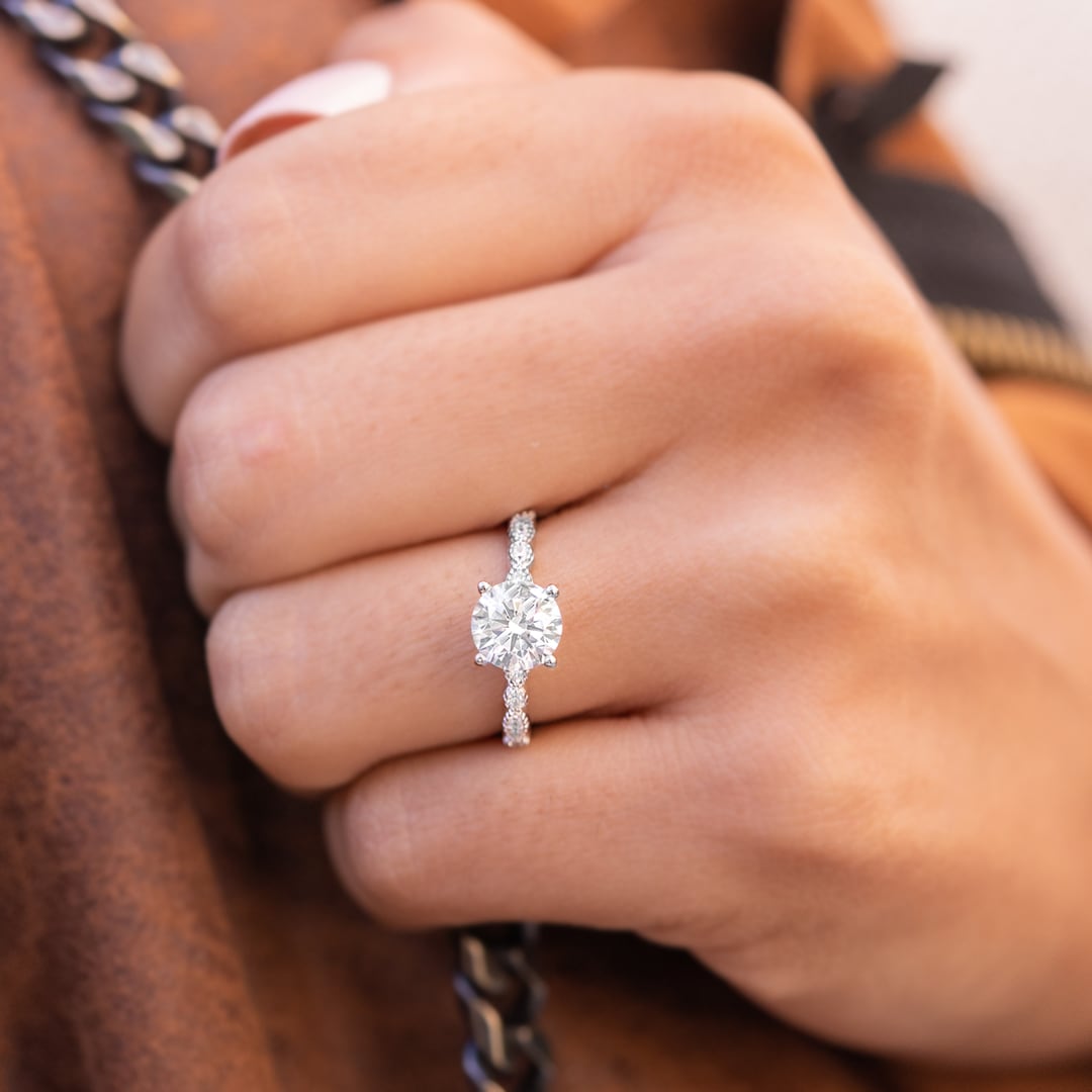 1.50 CT Round Moissanite Diamond Solitaire Engagement Ring