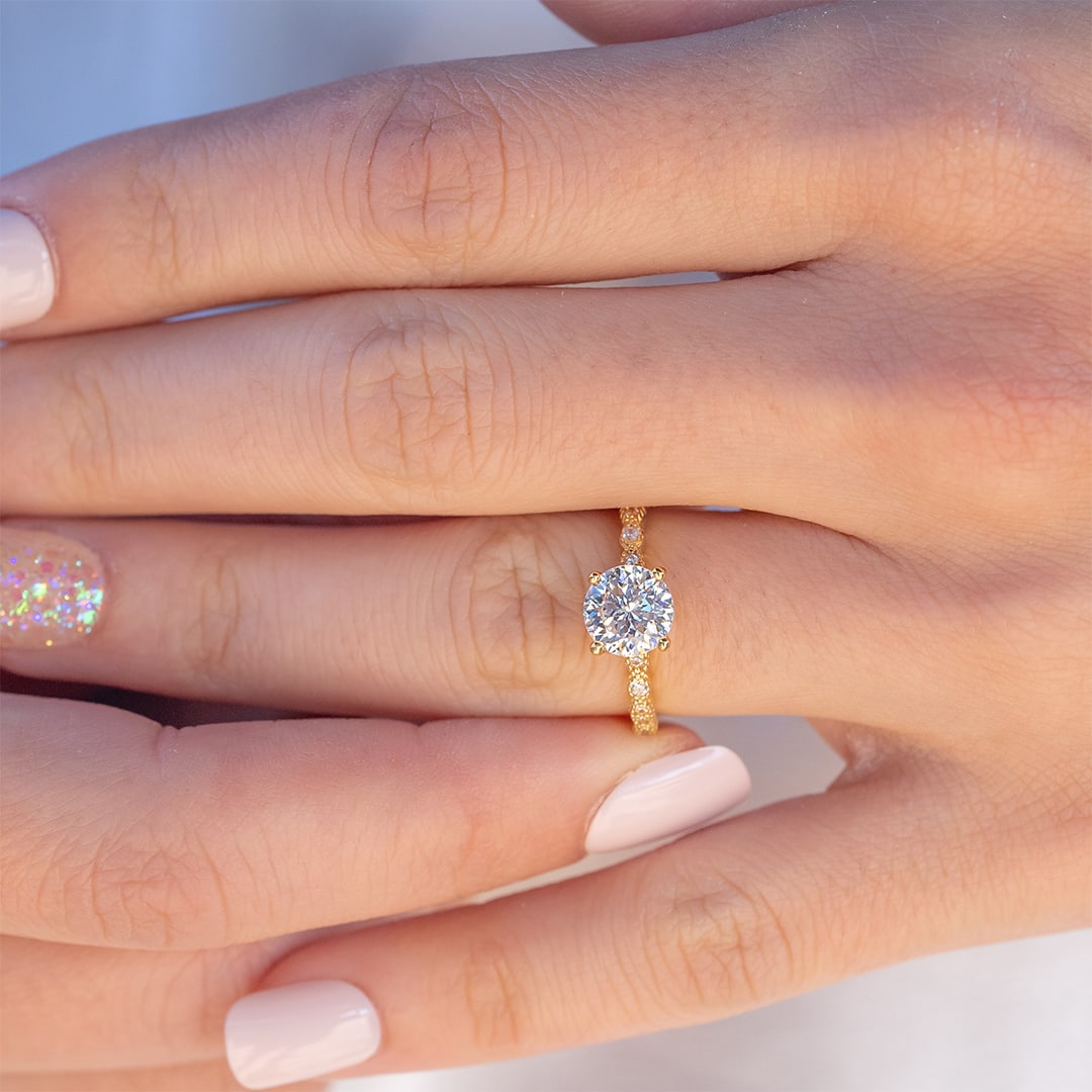 1.50 CT Round Moissanite Diamond Solitaire Engagement Ring