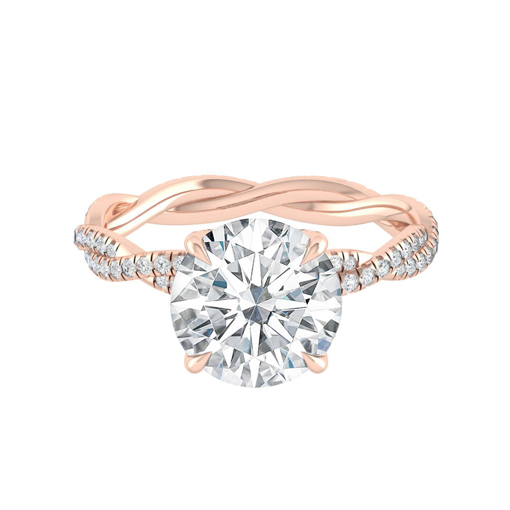4.11 CT Round Moissanite Solitaire Engagement Ring