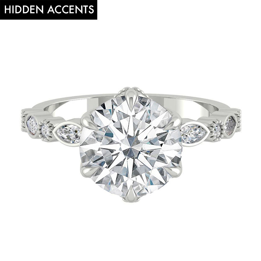 4.11 CT Round Moissanite Diamond Solitaire Engagement Ring