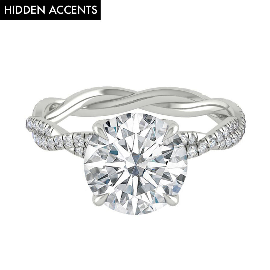 4.11 CT Round Moissanite Solitaire Engagement Ring