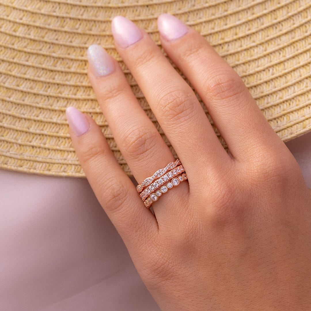0.20 CT Round Moissanite Diamond Full Eternity Wedding Band