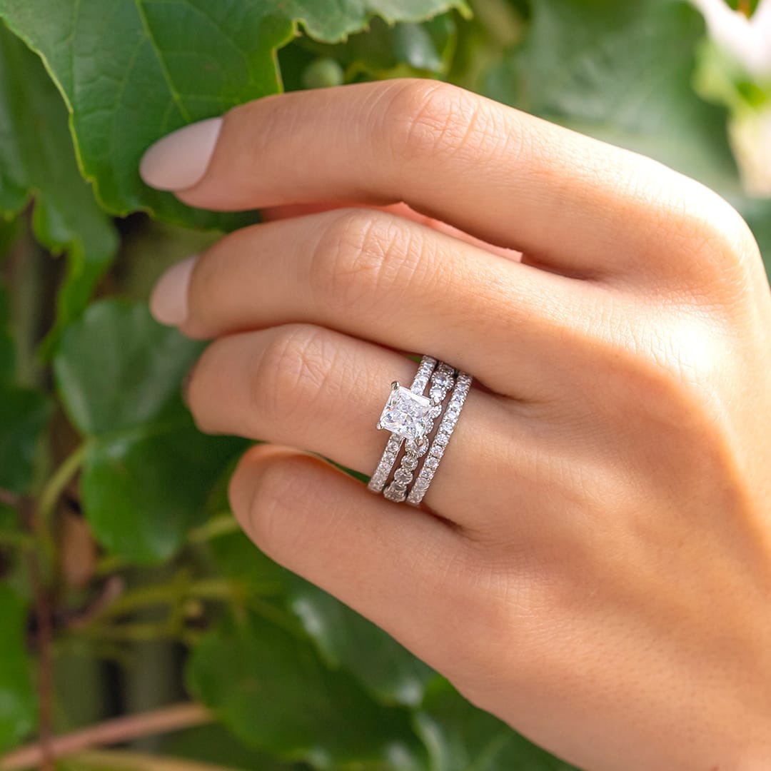 0.20 CT Round Moissanite Diamond Full Eternity Wedding Band