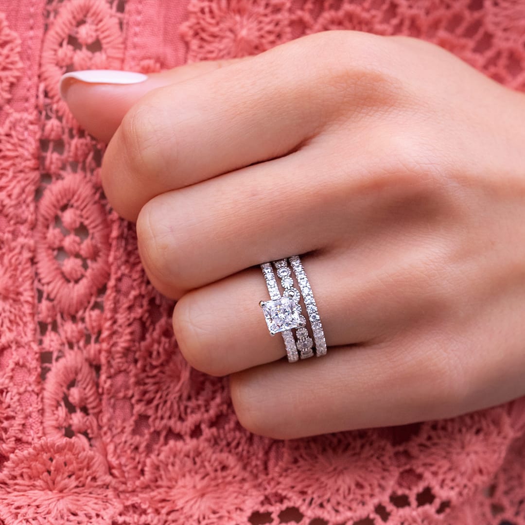 0.20 CT Round Moissanite Diamond Full Eternity Wedding Band
