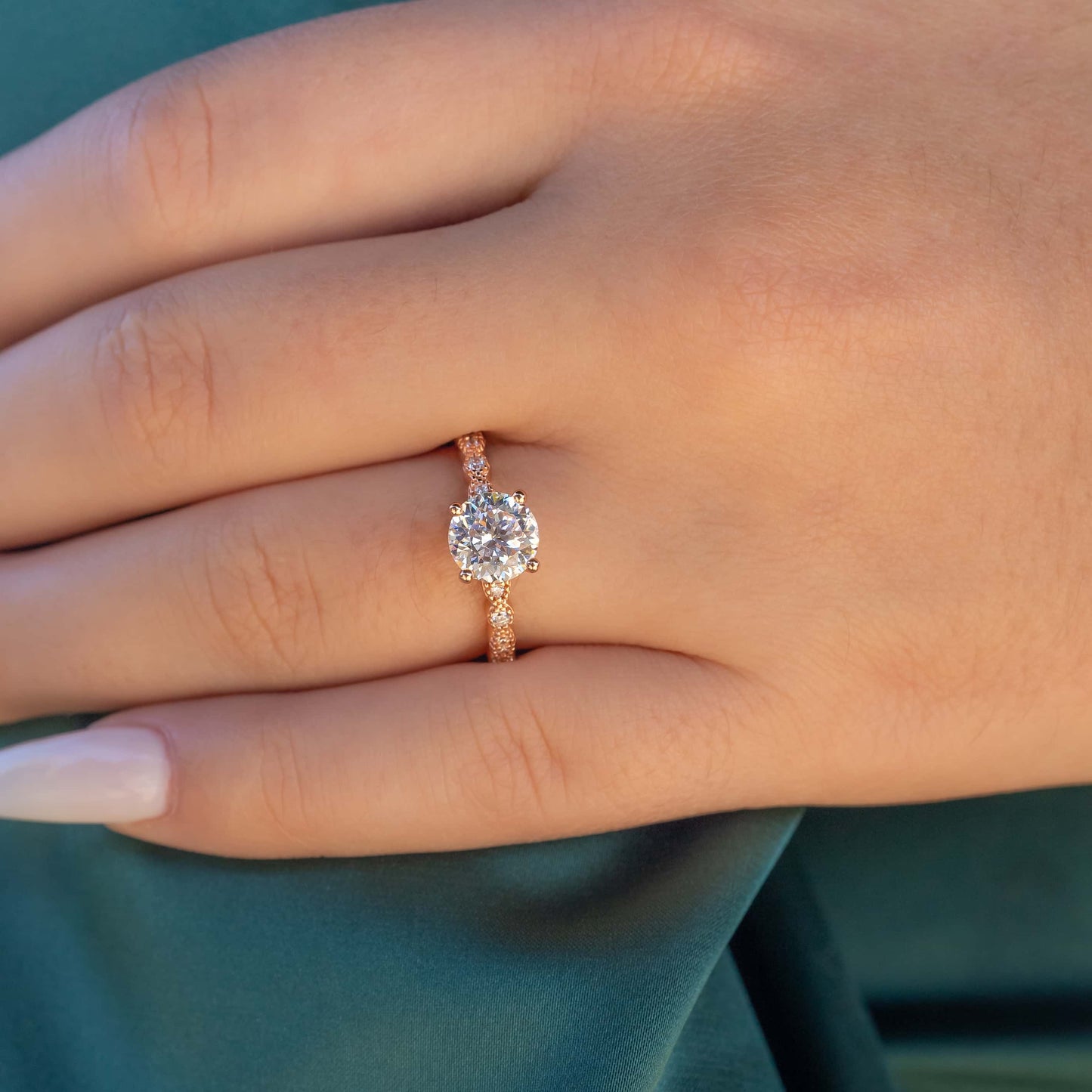 1.50 CT Round Moissanite Diamond Solitaire Engagement Ring