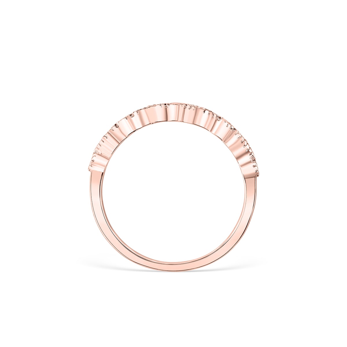 0.16 CT Round Moissanite Diamond Milgrain Wedding Band