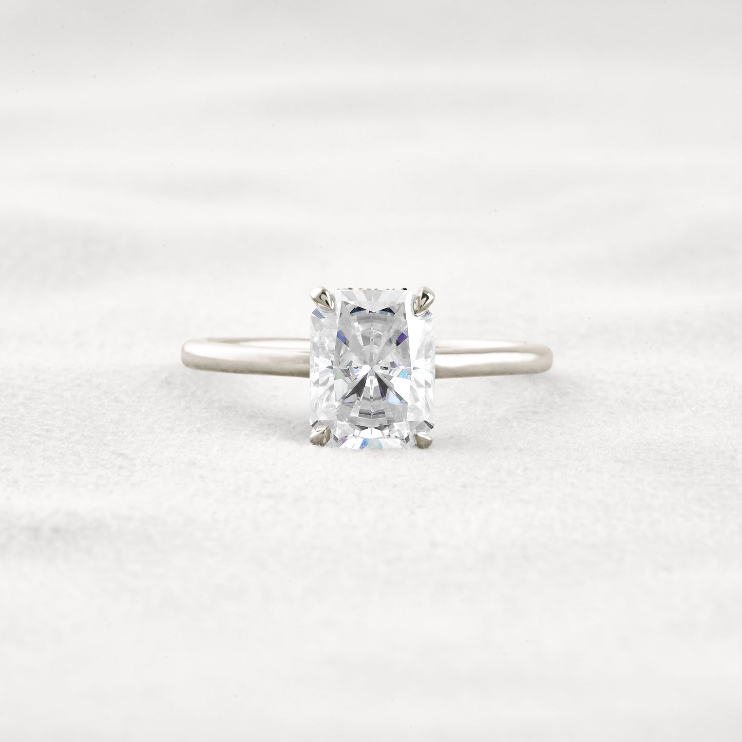 2.3 CT Radiant Cut Solitaire Moissanite Diamond  Engagement Ring