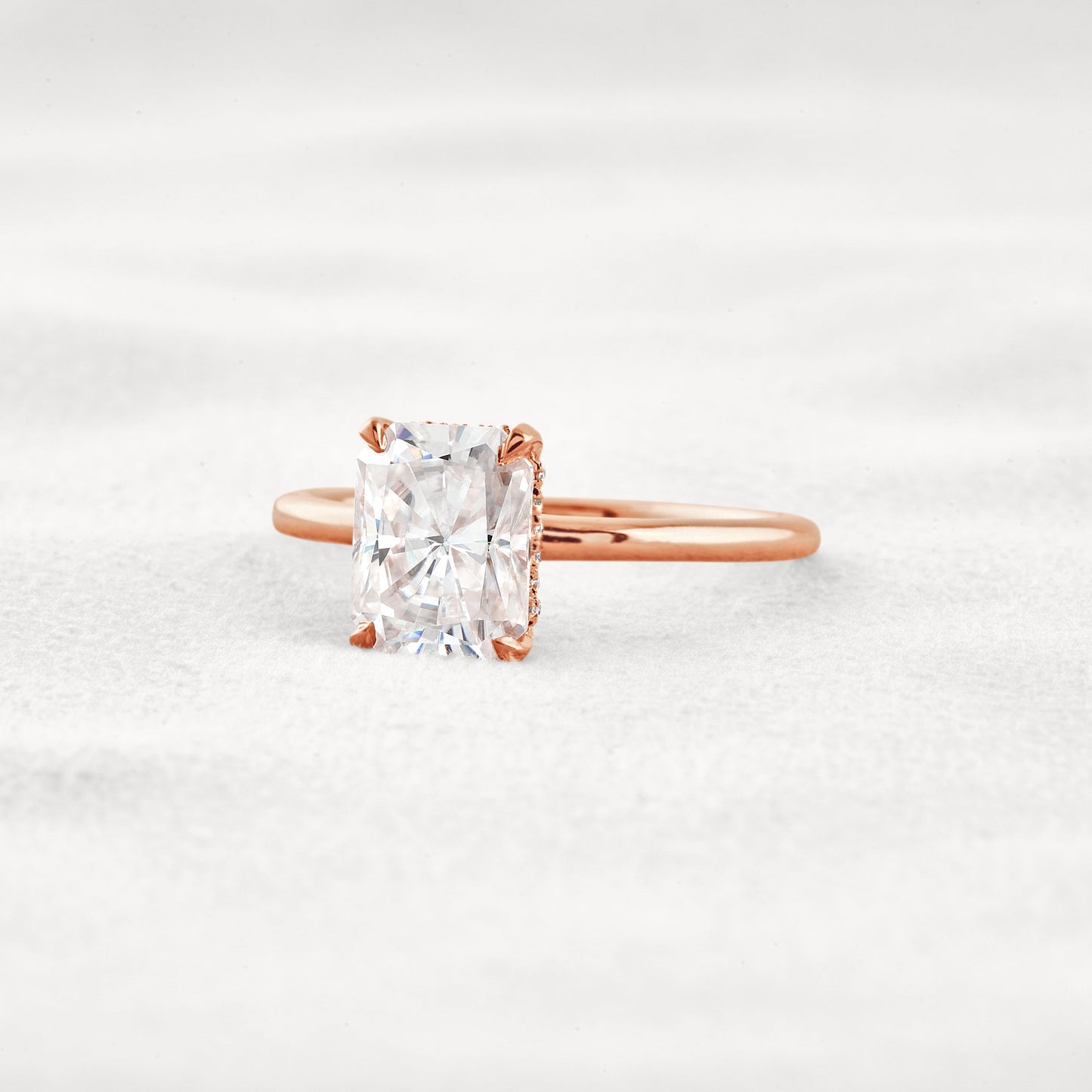 2.3 CT Radiant Cut Solitaire Moissanite Diamond  Engagement Ring