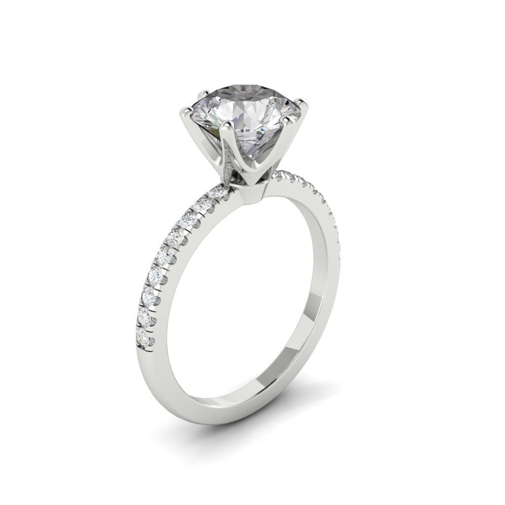 1.85 CT Round Moissanite Diamond Solitaire Engagement Ring