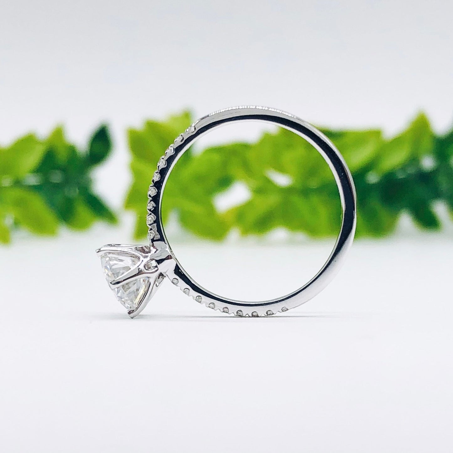 1.85 CT Round Moissanite Diamond Solitaire Engagement Ring