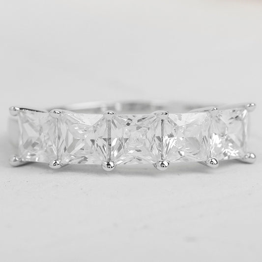 Princess Moissanite Diamond Stacking Wedding Band