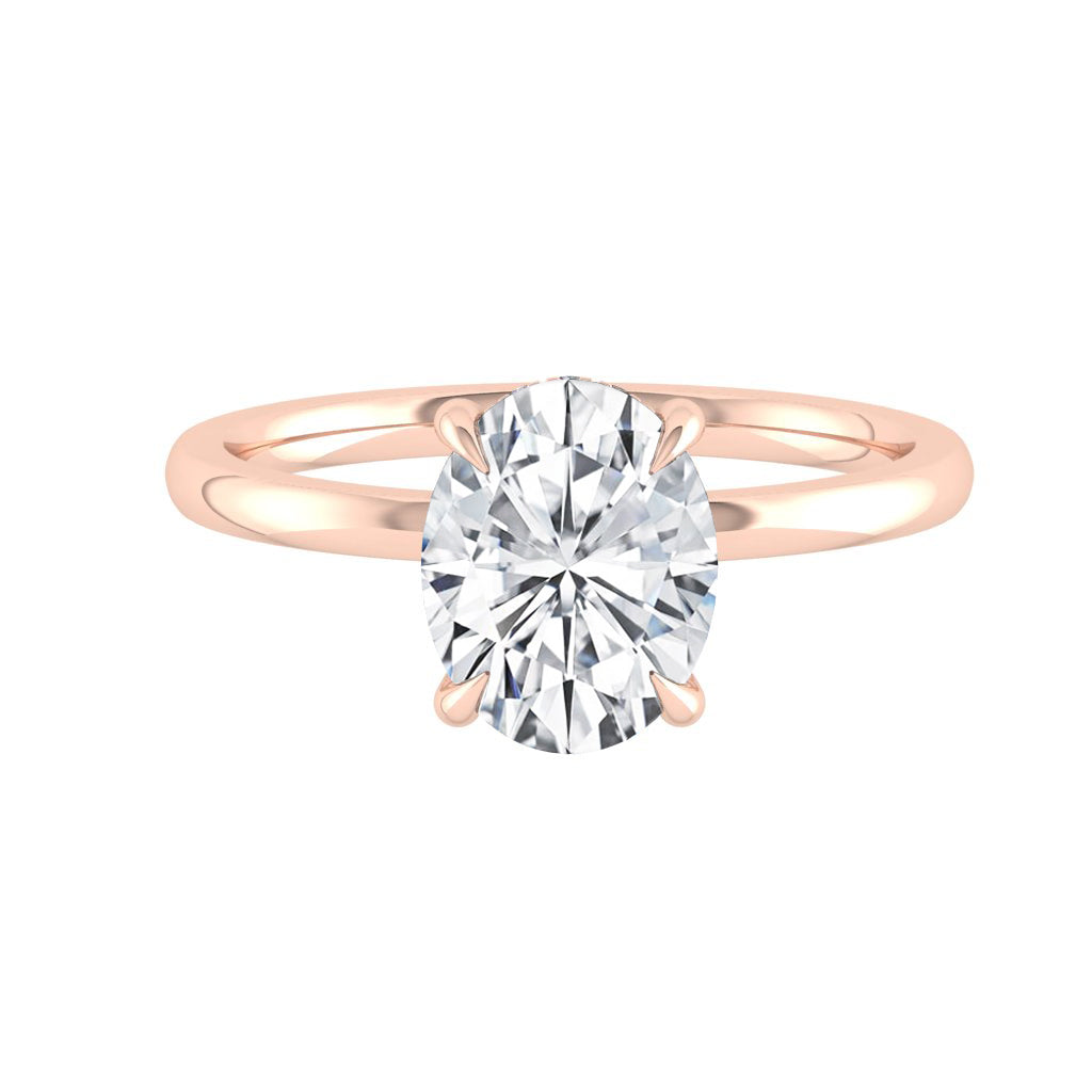 2.72 CT Oval Moissanite Diamond Hidden Halo Engagement Ring