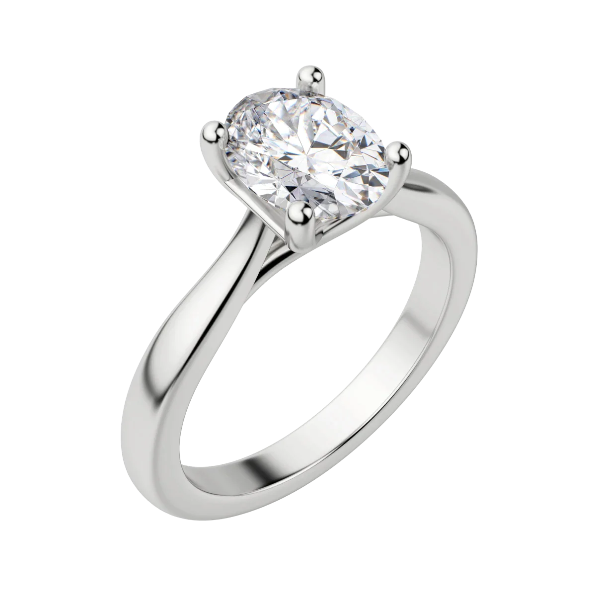 1.33 CT Oval Moissanite Diamond Solitaire Engagement Ring