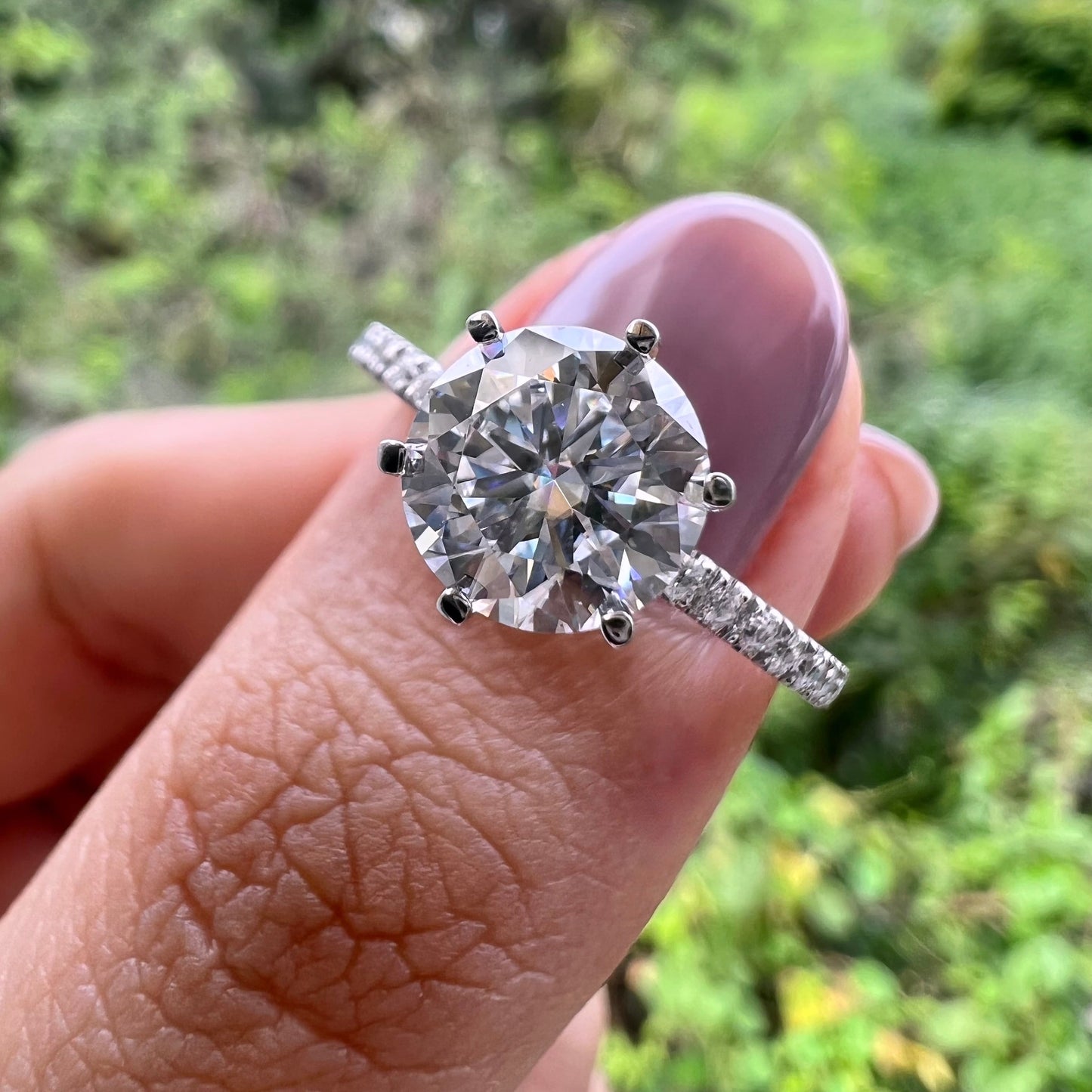 1.85 CT Round Moissanite Diamond Solitaire Engagement Ring