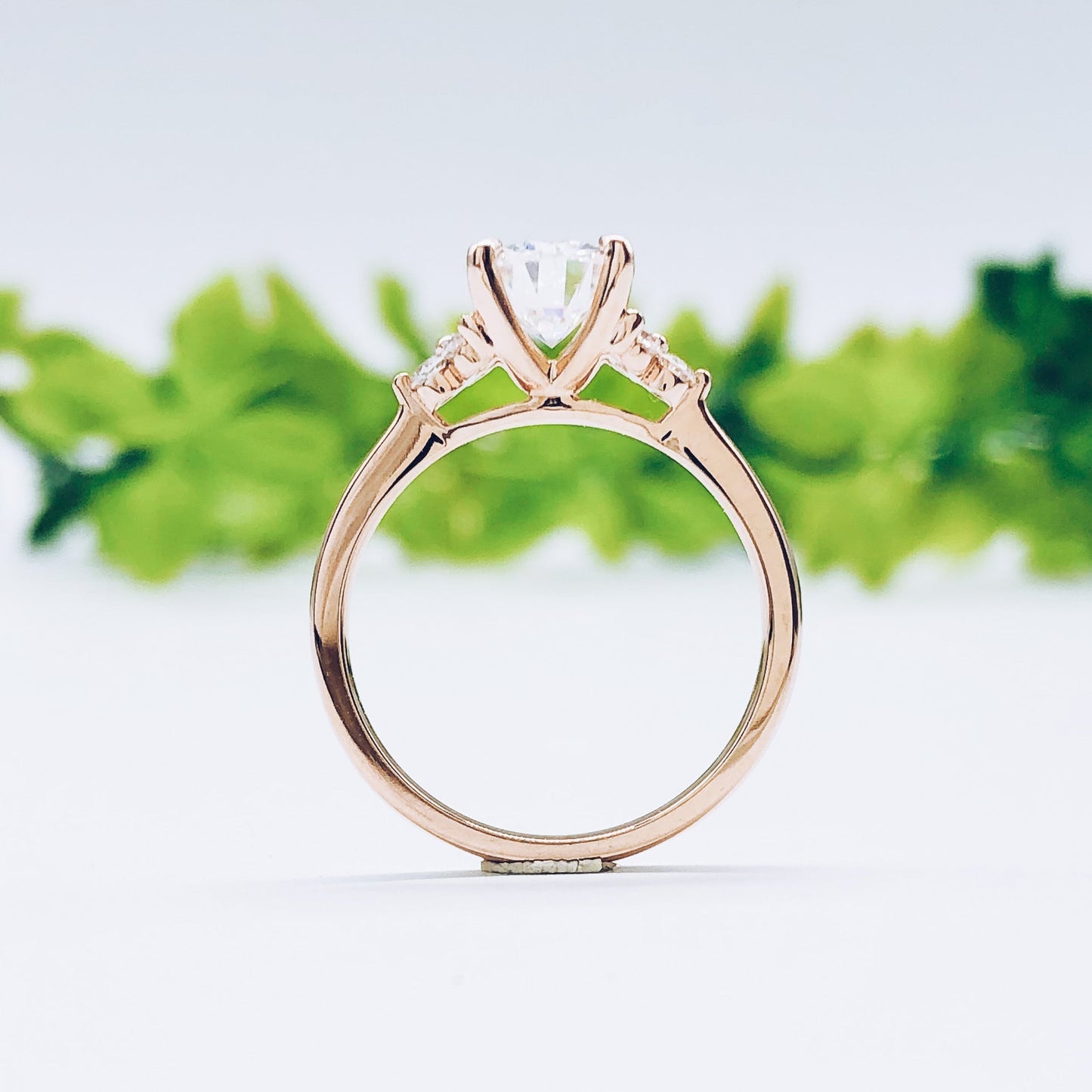 2.65 CT Round Moissanite Diamond Cluster Engagement Ring