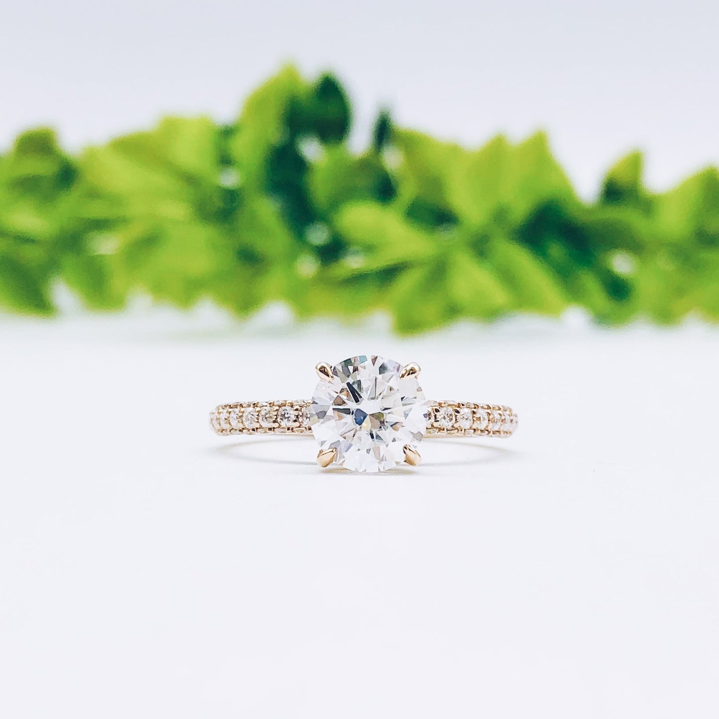 1.85 CT Round Moissanite Diamond Solitaire Engagement Ring