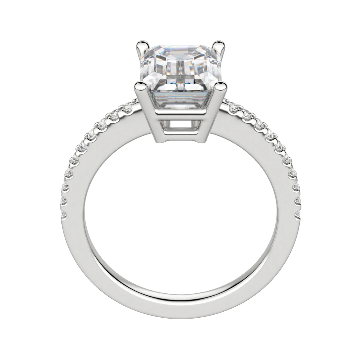 2.30 CT Emerald Moissanite Diamond Solitaire Engagement Ring