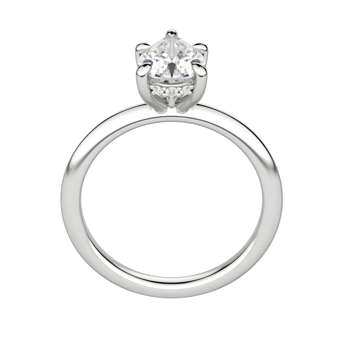 1.33 CT Pear Moissanite Diamond Hidden Halo Engagement Ring