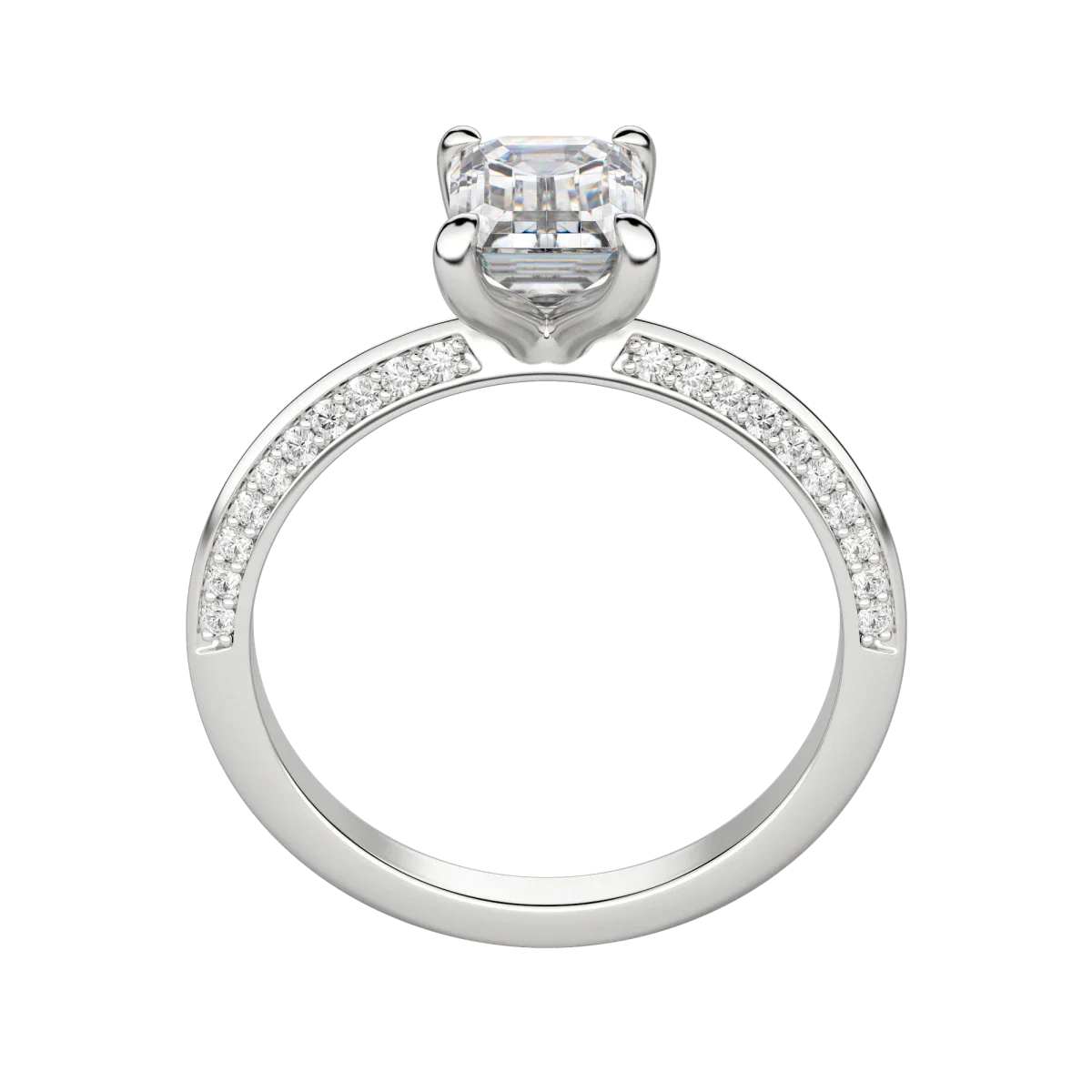 1.60 CT Emerald Moissanite Diamond Solitaire Engagement Ring