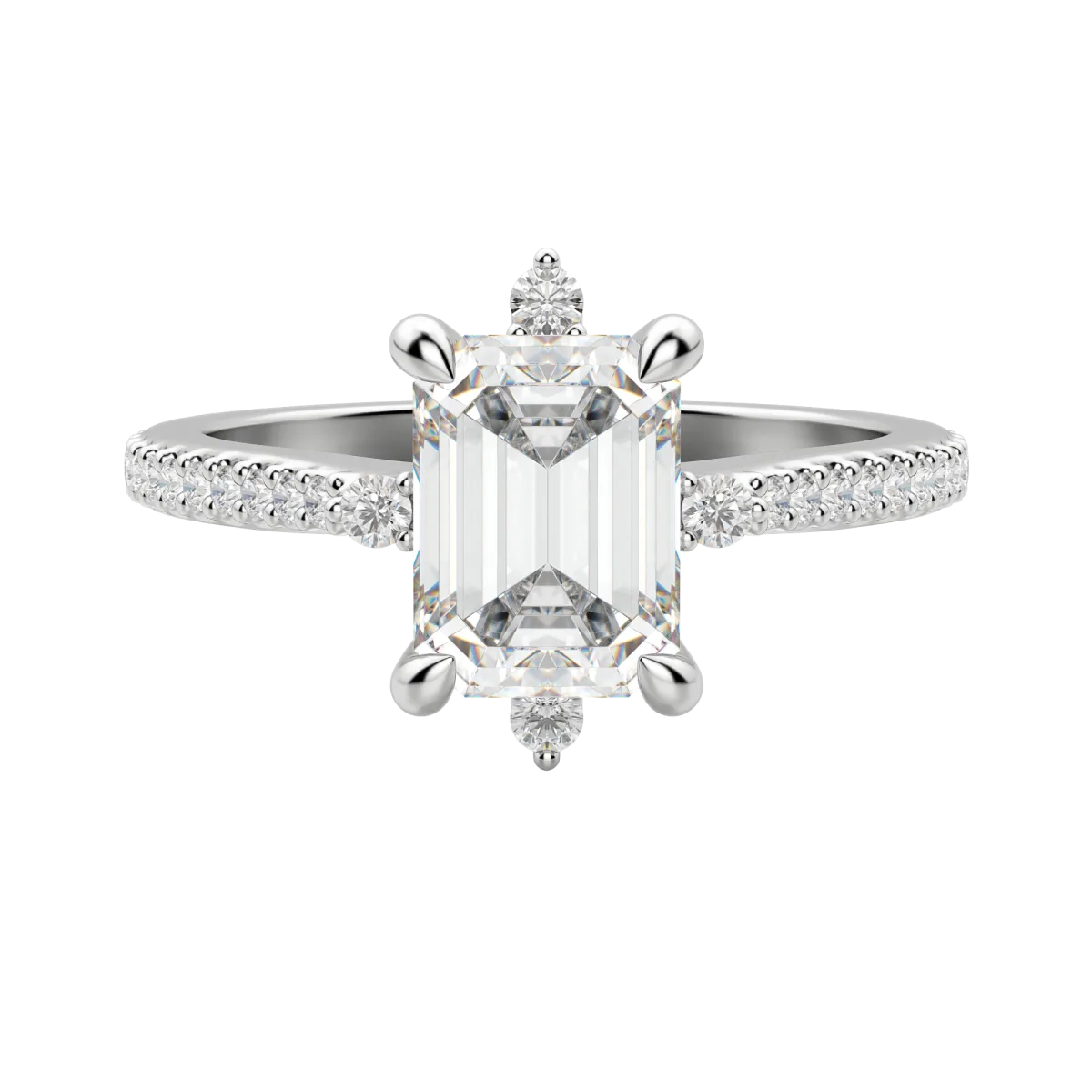 1.60 CT Emerald Moissanite Diamond Solitaire Engagement Ring