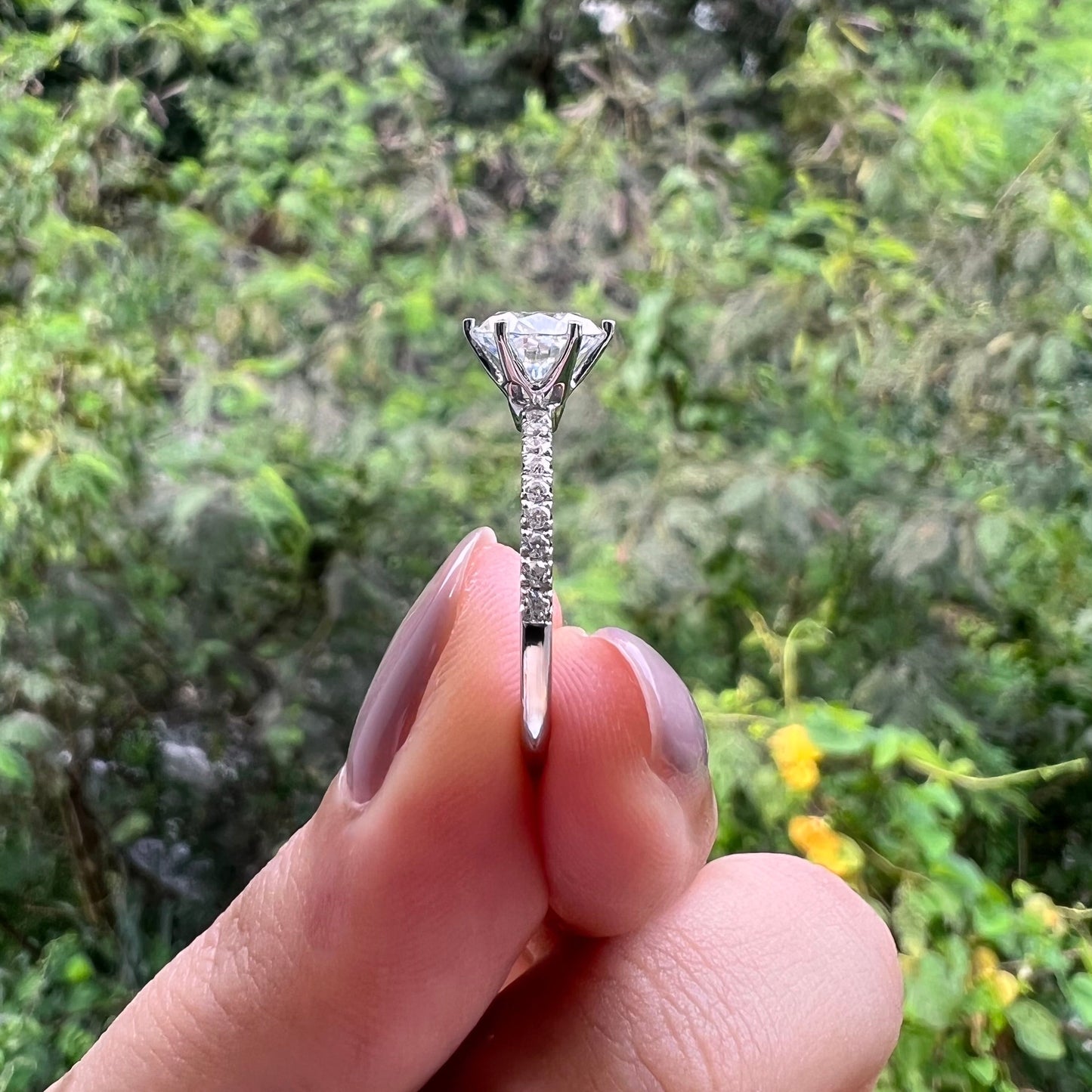 1.85 CT Round Moissanite Diamond Solitaire Engagement Ring