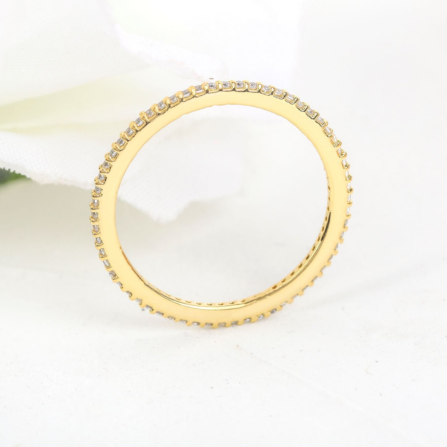 Round Moissanite Full Eternity Wedding Band