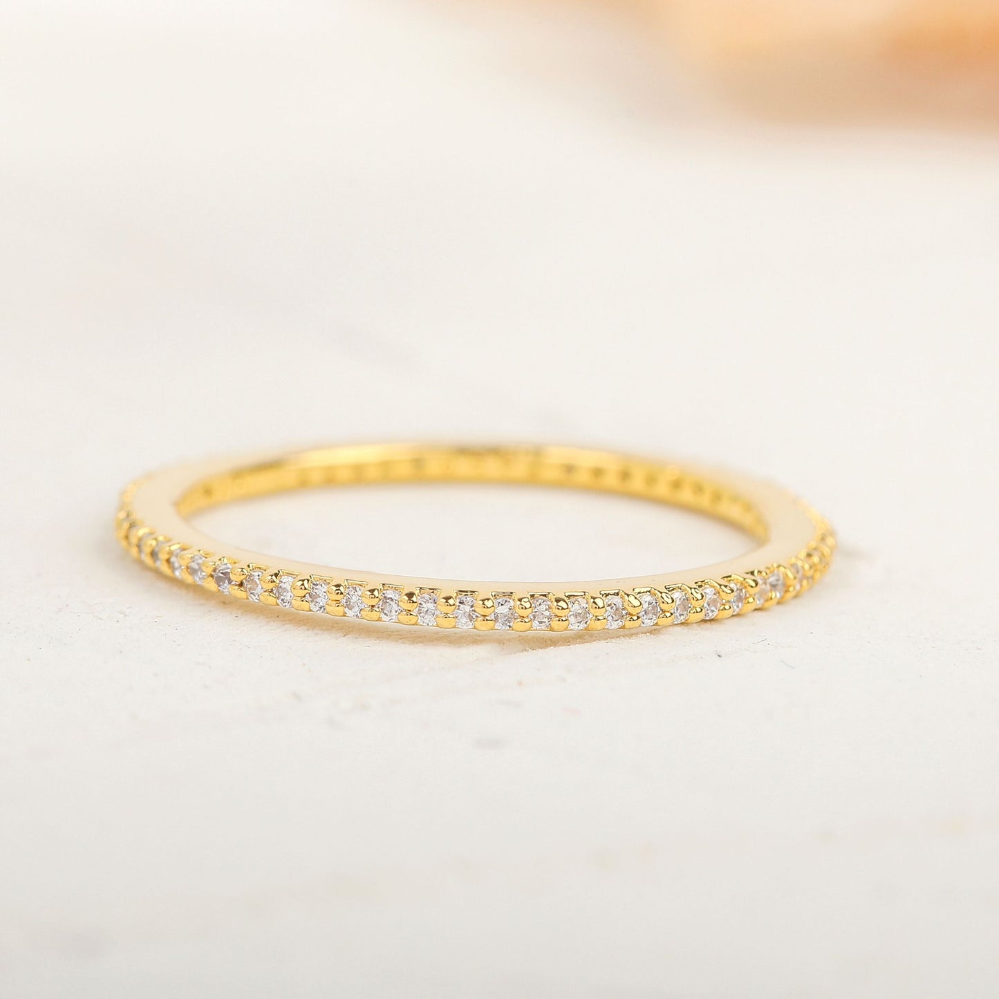 Round Moissanite Full Eternity Wedding Band