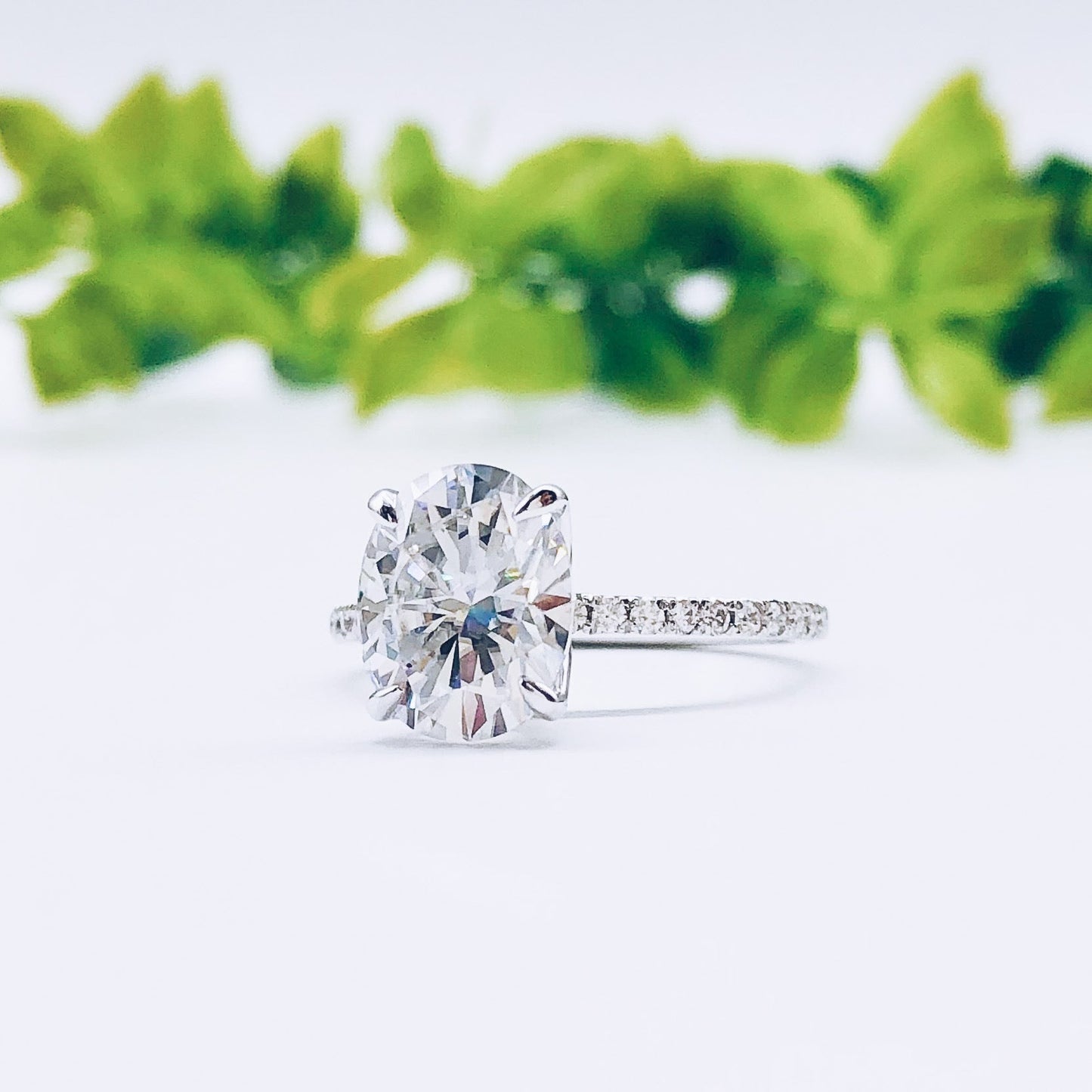 1.91 CT Oval Moissanite Diamond Solitaire Engagement Ring
