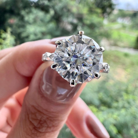 4.11 CT Round Moissanite Diamond Solitaire Engagement Ring
