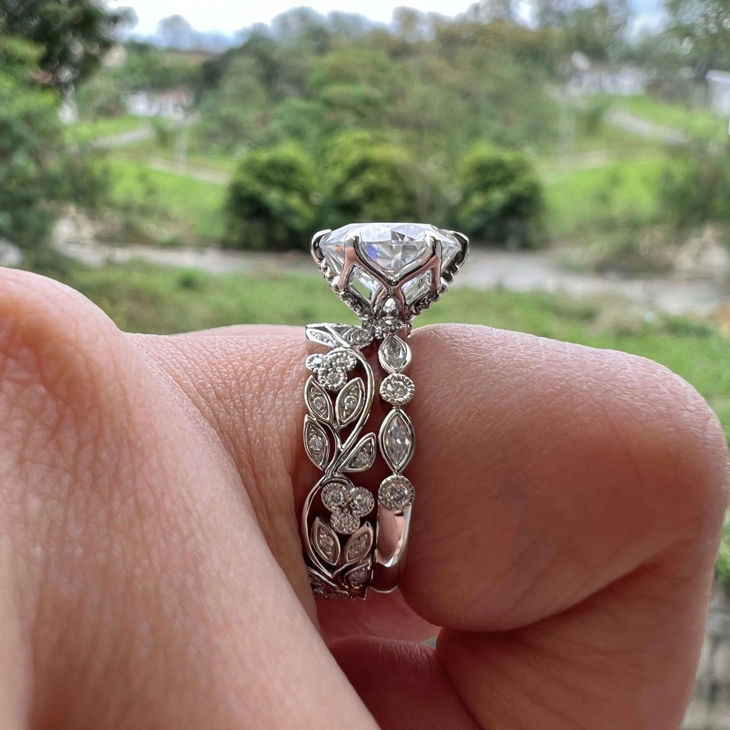 4.11 CT Round Moissanite Diamond Solitaire Engagement Ring