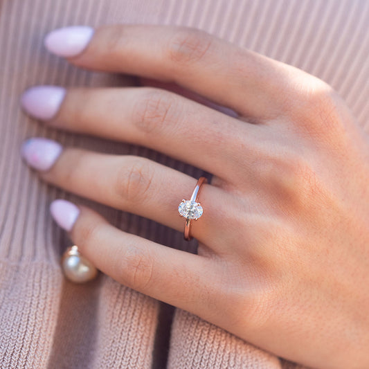 1.33 CT Oval Moissanite Diamond Solitaire Engagement Ring