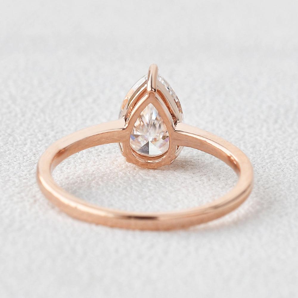 1.93 CT Pear Moissanite Diamond Solitaire Engagement Ring