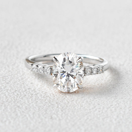 1.91 CT Oval Moissanite Diamond Solitaire Engagement Ring