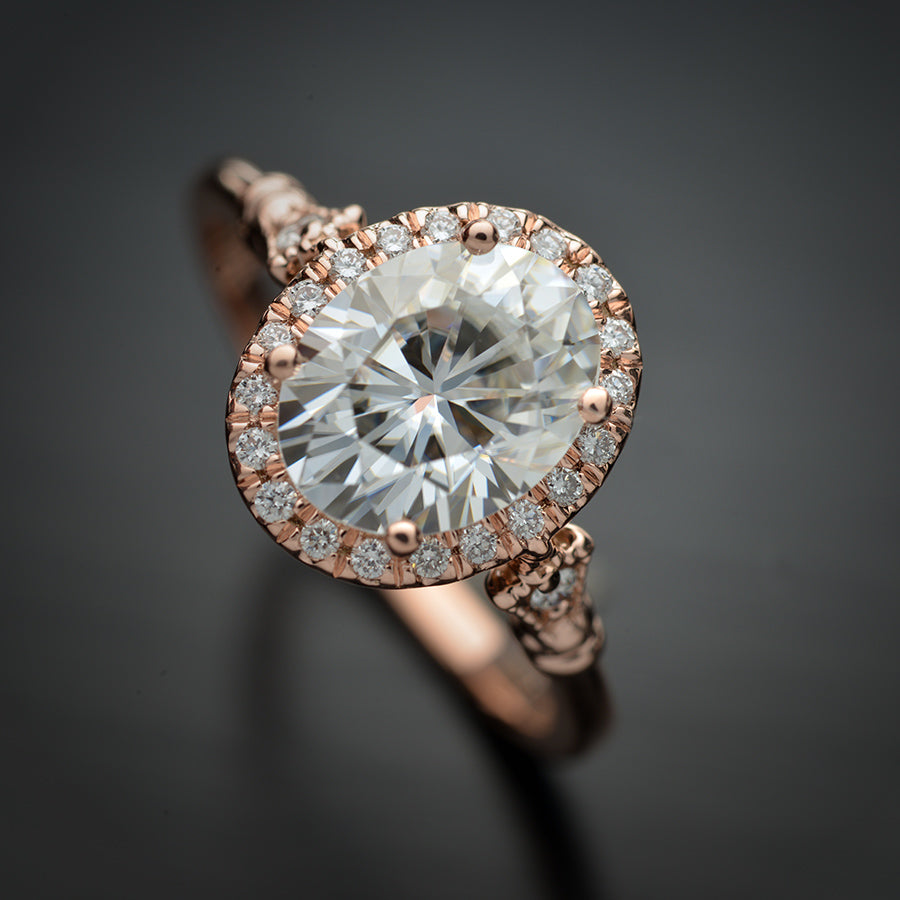 1.91 CT Oval Moissanite Diamond Halo Engagement Ring