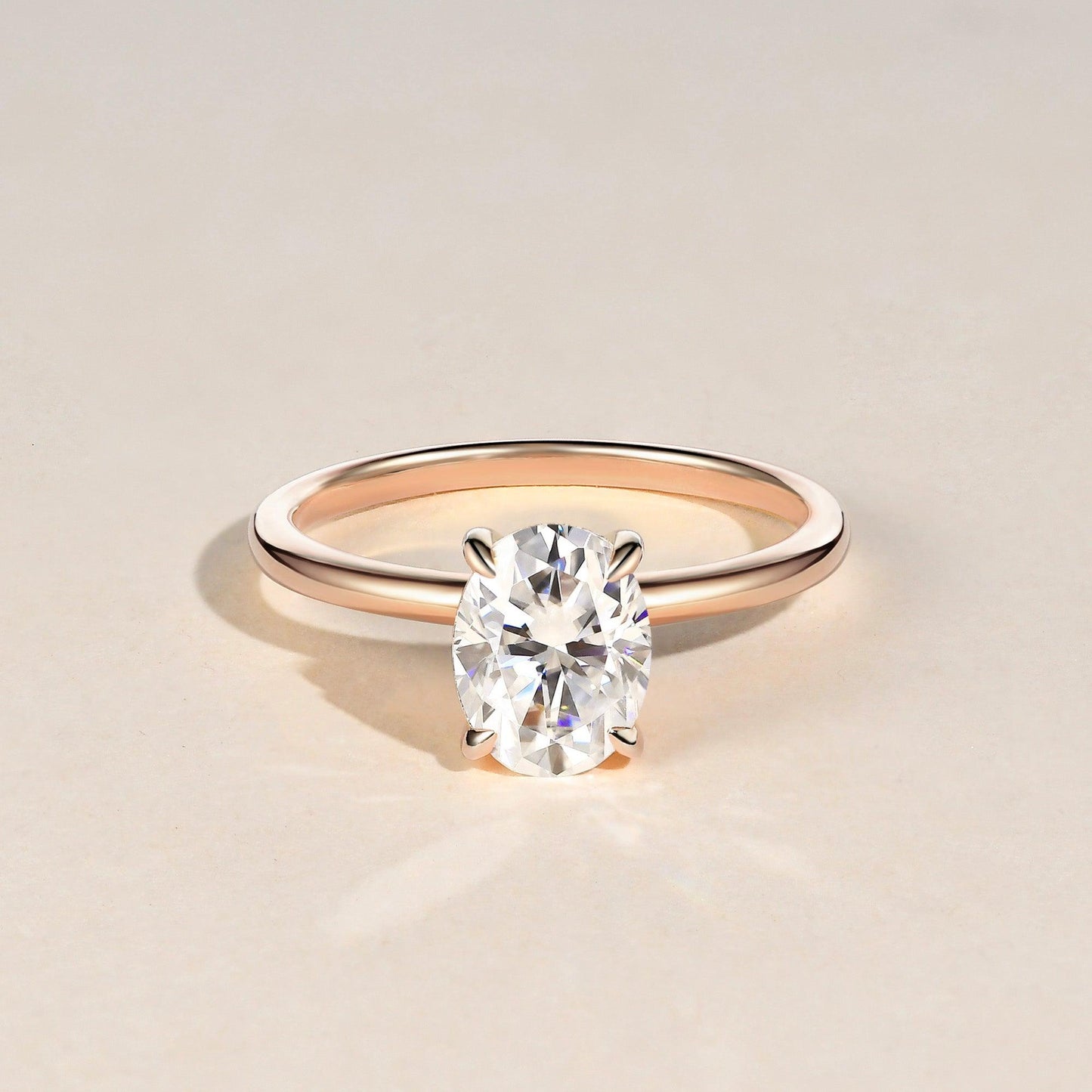 1.33 CT Oval Moissanite Diamond Solitaire Engagement Ring