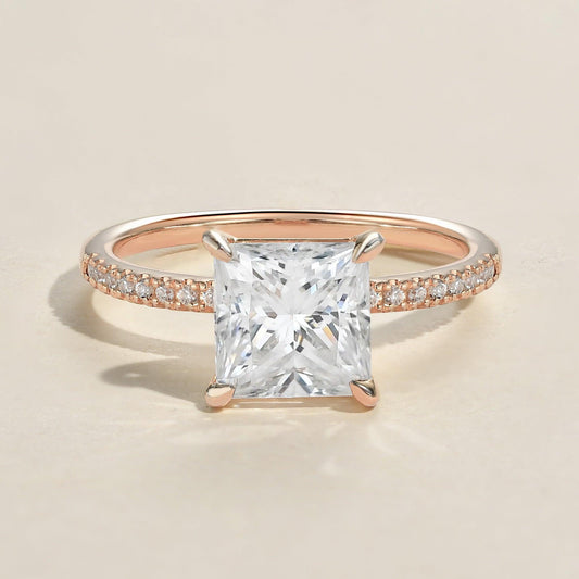 1.18 CT Princess Moissanite Diamond Solitaire Engagement Ring