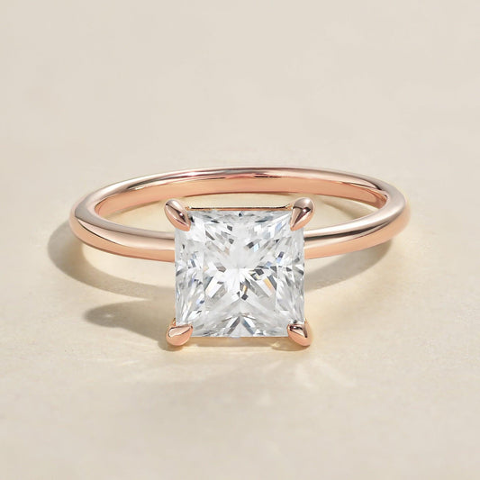 1.18 CT Princess Moissanite Diamond Solitaire Engagement Ring