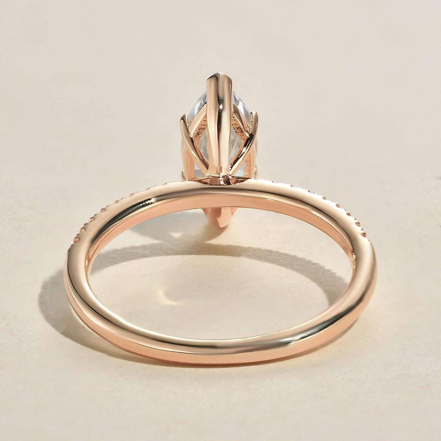 1.0 CT Marquise Moissanite Diamond Solitaire Engagement Ring