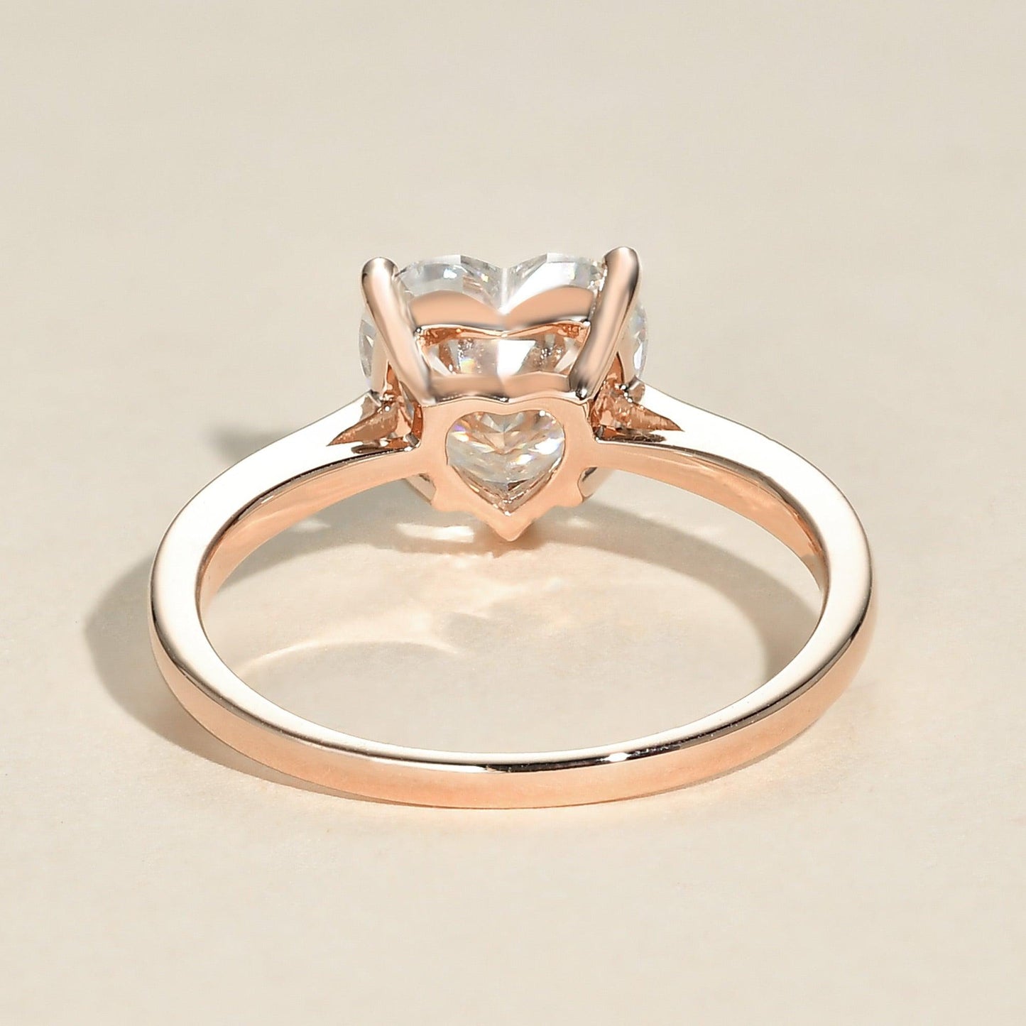 2.0 CT Heart Moissanite Diamond Solitaire Engagement Ring