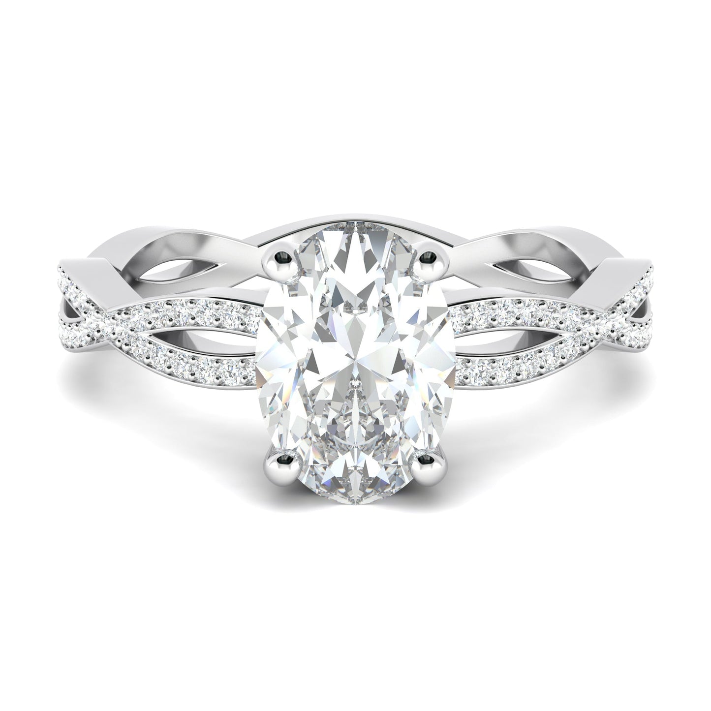 1.33 CT Oval Moissanite Diamond Solitaire Engagement Ring