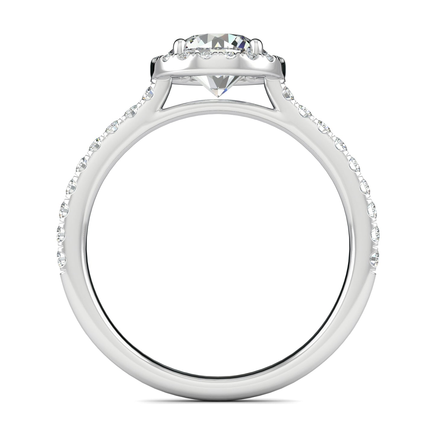 1.0 CT Round Moissanite Diamond Halo Engagement Ring