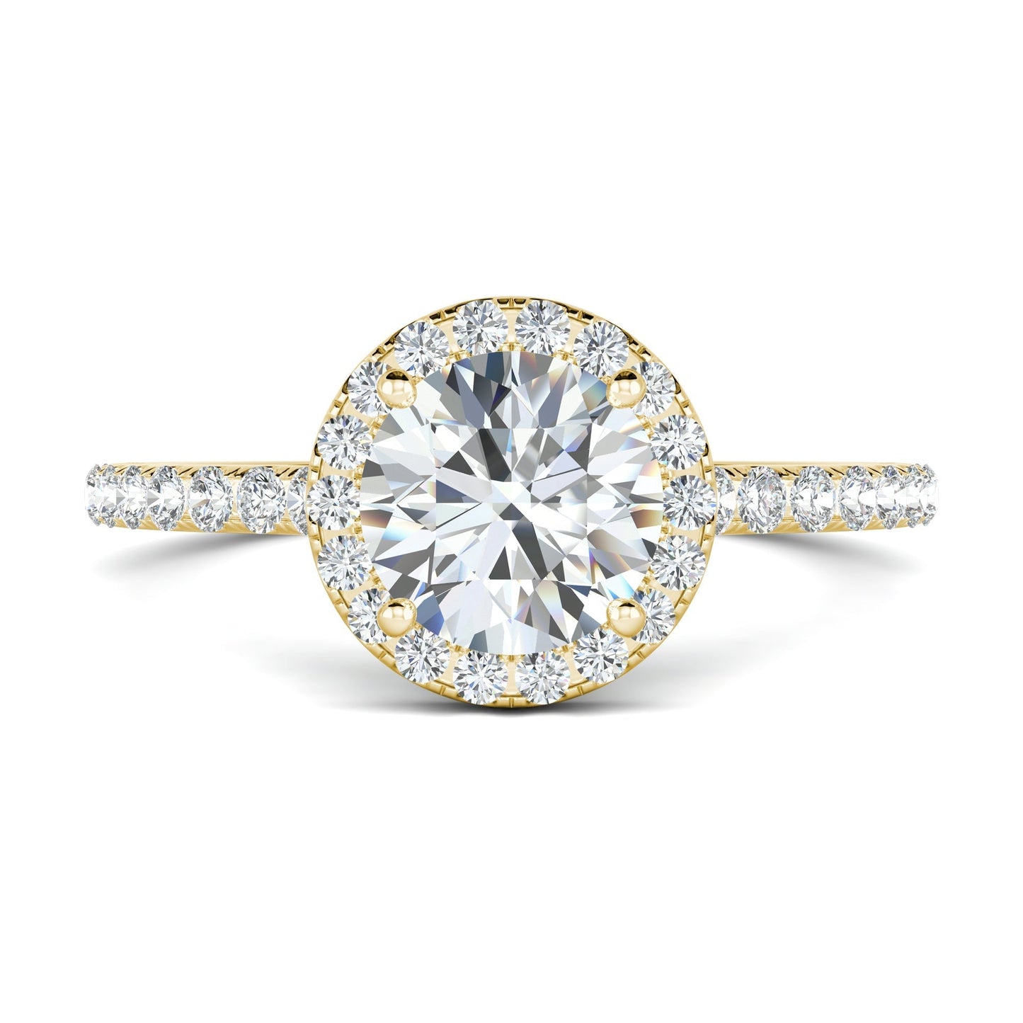 1.0 CT Round Moissanite Diamond Halo Engagement Ring
