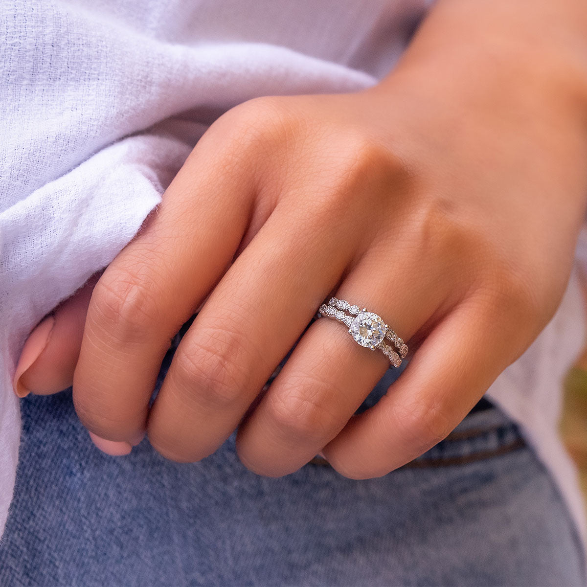 1.80 CT Round Moissanite Diamond Solitaire Engagement Ring
