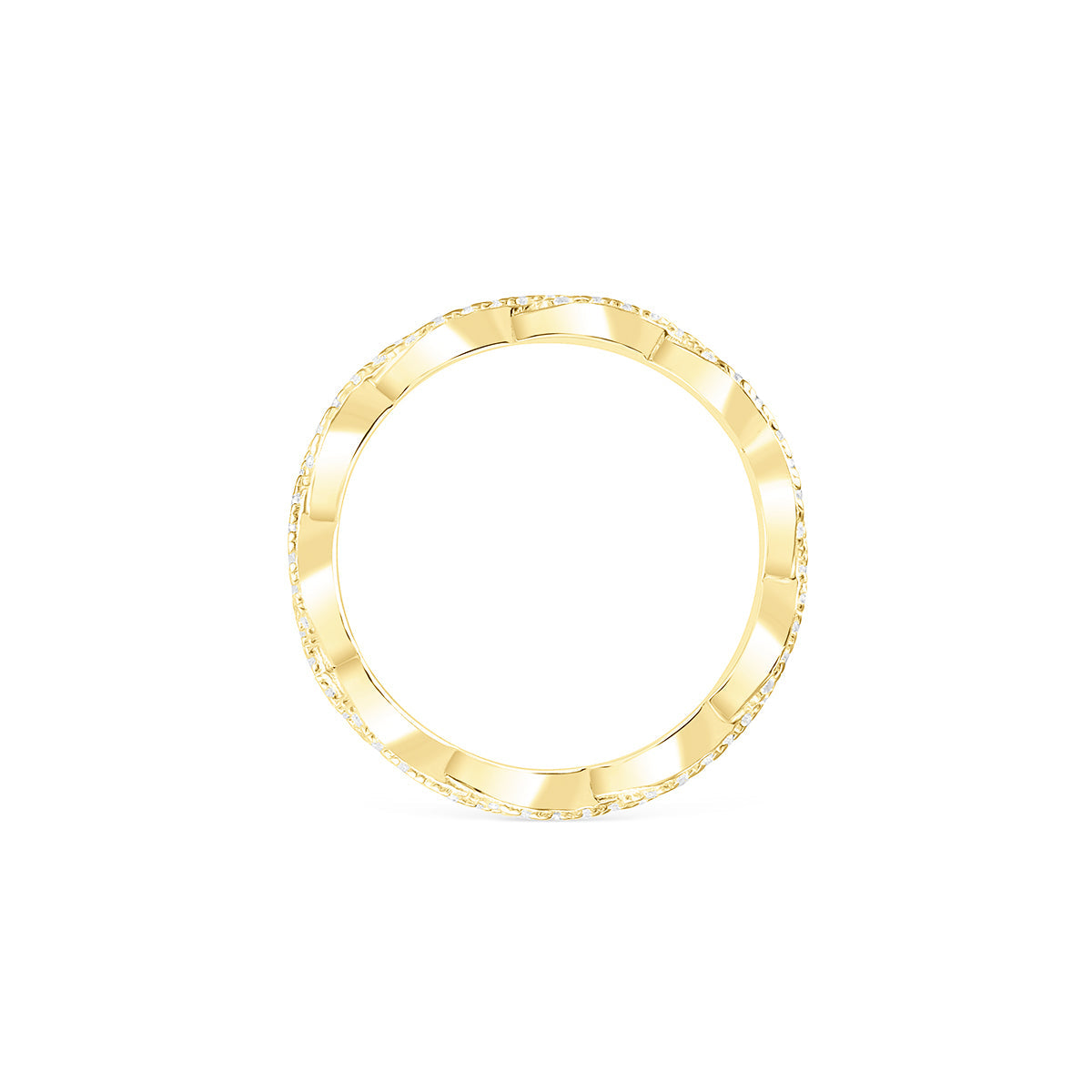 0.34 CT Round Moissanite Diamond Twisted Wedding Band