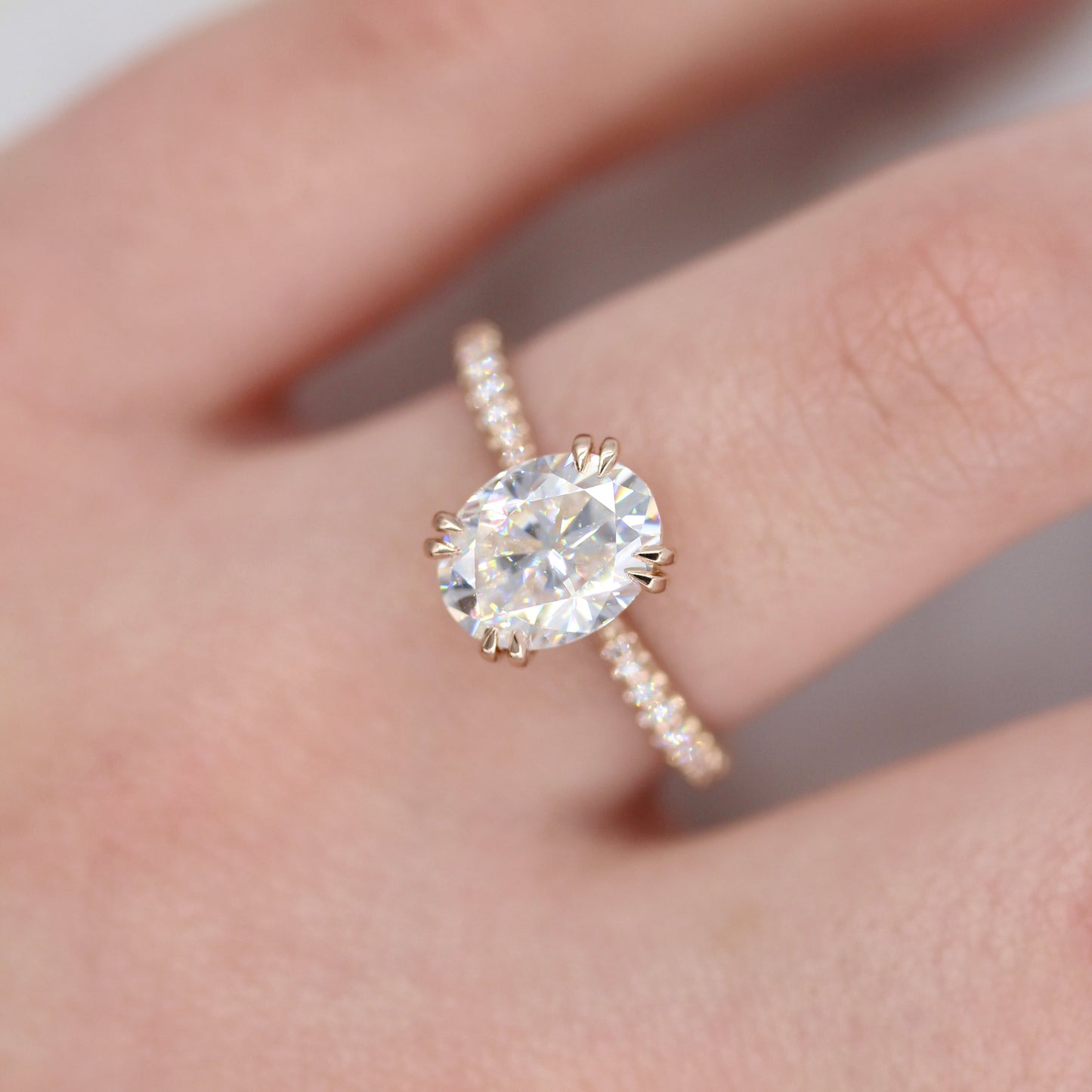 1.91 CT Oval Moissanite Diamond Solitaire Engagement Ring